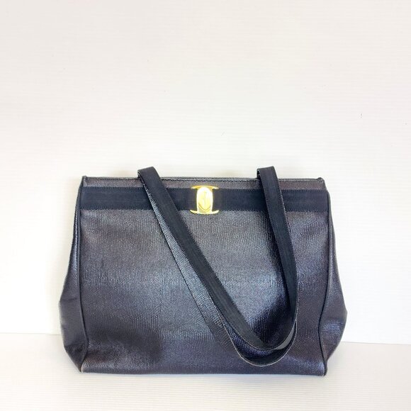 Salvatore Ferragamo Handbags - Salvatore Ferragamo Shoulder Tote Bag Black - FCM24